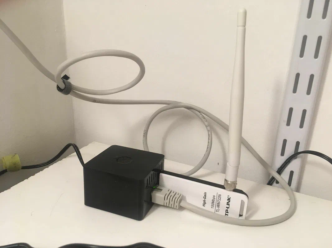 The Wi-Fi access point in its natural habitat.