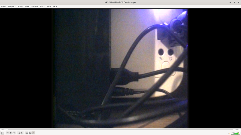 Camcorder output being streamed to VLC using the USB capture device.