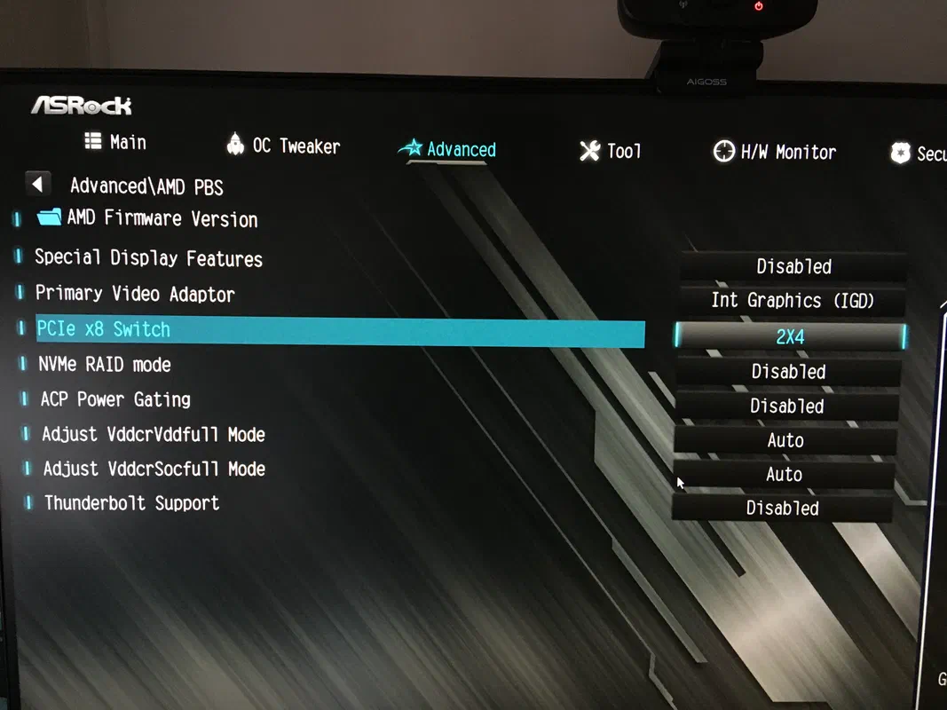 The setting that controls bifurcation in ASRock UEFI settings.