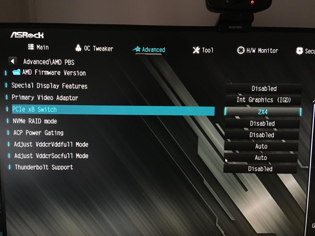The setting that controls bifurcation in ASRock UEFI settings.