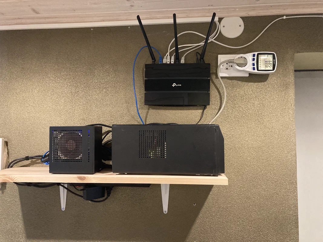 Not the prettiest setup, but it does do the trick, and it makes for a good conversation starter.