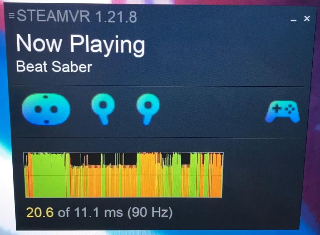 Closer look at the frametimes graph provided by SteamVR.