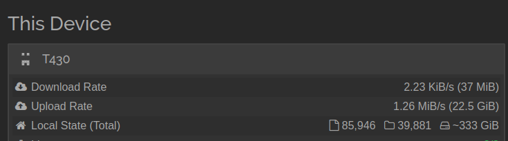 Typical transfer speed that I observed with the setup.