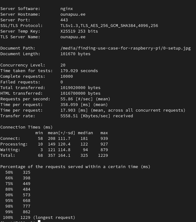 ApacheBenchmark results for the LattePanda V1.