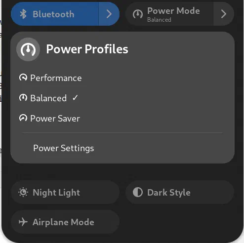 Power Profiles in GNOME 44.