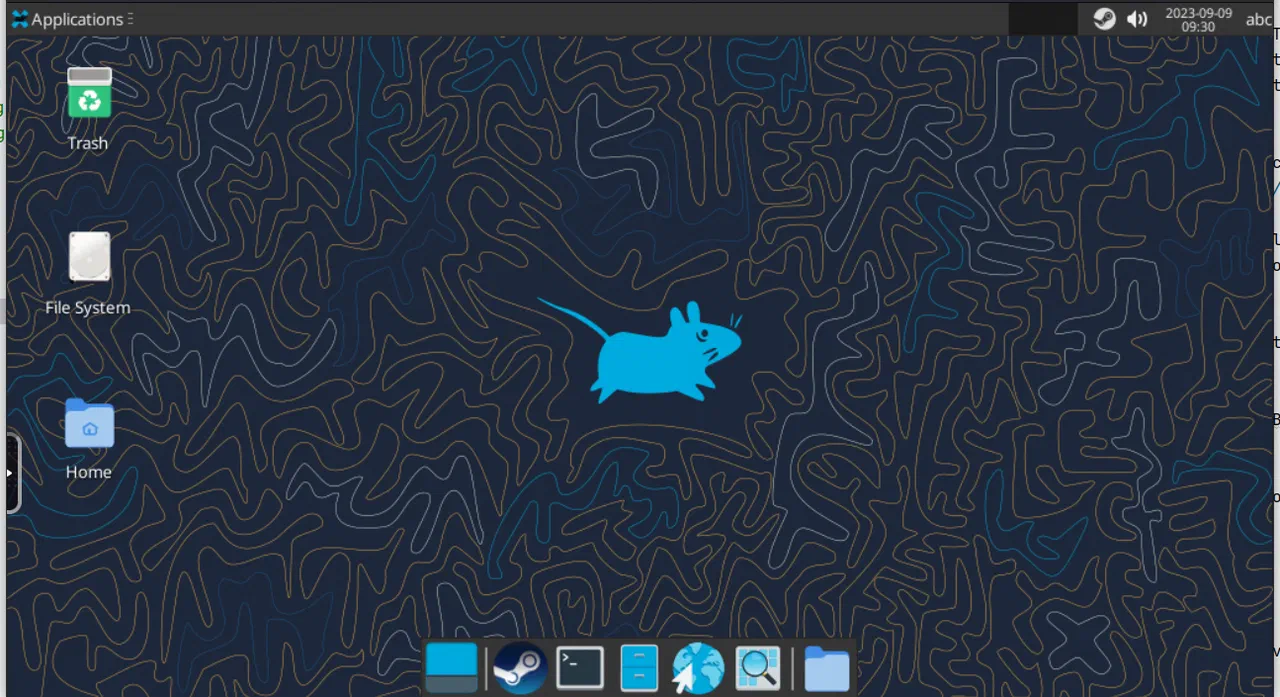 Fedora XFCE desktop running in a container.