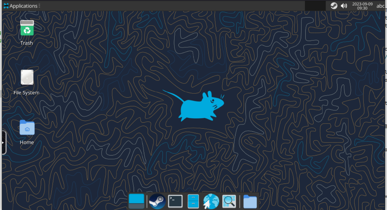 Fedora XFCE desktop running in a container.