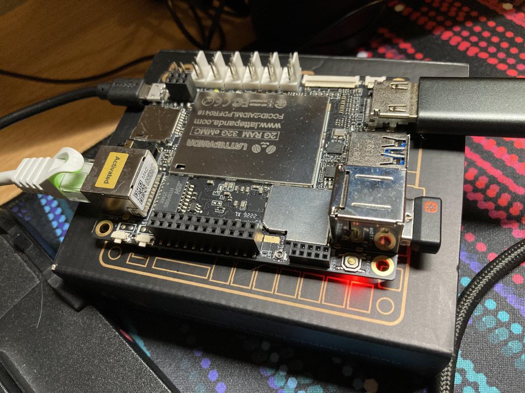 The LattePanda test setup.