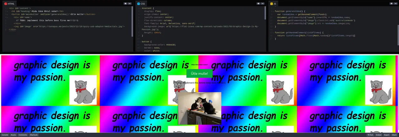 The masterpiece that the students started working on.