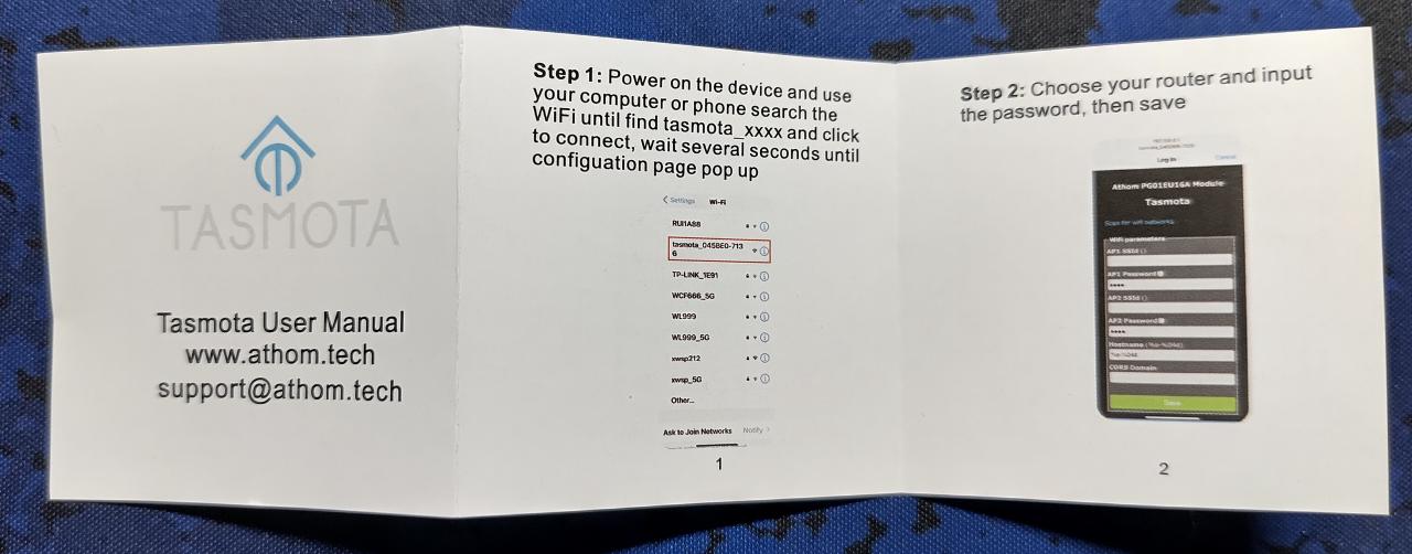 Quick start instructions that ship with the smart plug.