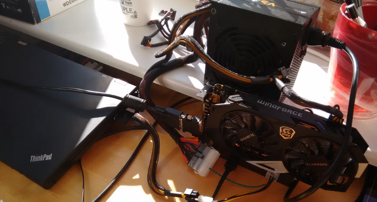 About the time my ThinkPad T430 ran with an external GPU