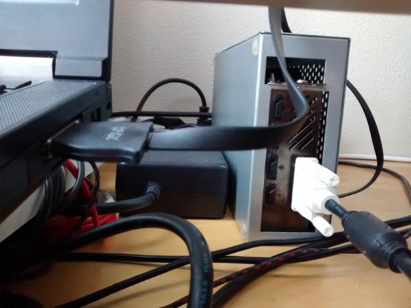 Close-up of the ExpressCard34 connector.