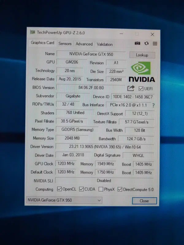 GPU-z info while the GPU is idle. Note that the PCIe link speed is set to gen 1.1 under "Bus Interface".
