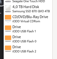 Emulated disks, as shown by GNOME Disks.