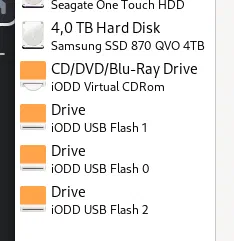 Emulated disks, as shown by GNOME Disks.