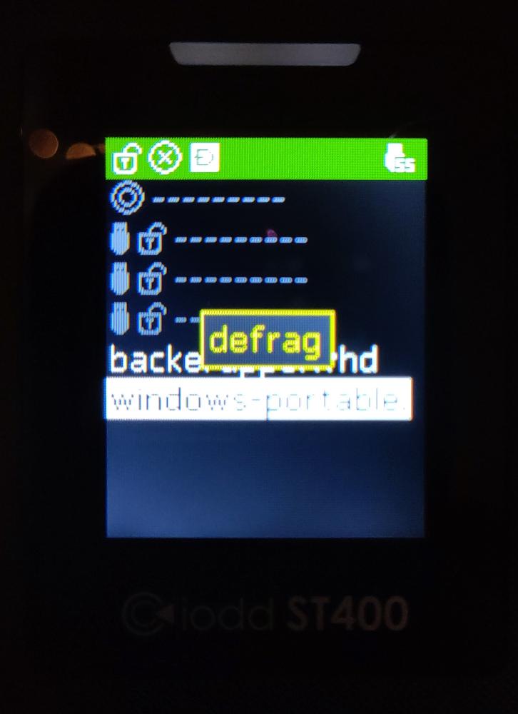 The worst aspect of this device: the "defrag" error message.