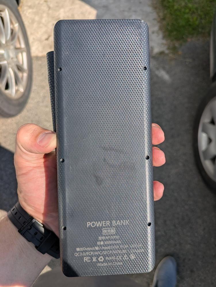 The backside of the first power bank enclosure.