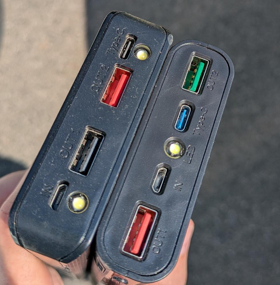 The port selection. USB-C works as both an input and output port.