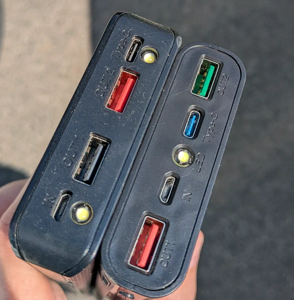 The port selection. USB-C works as both an input and output port.