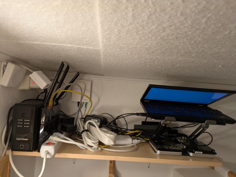 I'm not proud of the lack of cable management, but this setup works well. Given how often I get new ideas, it doesn't
make sense to organize this too much anyway.