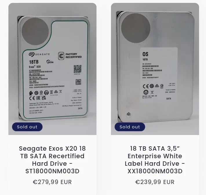The price difference between a recertified and a white label drive.