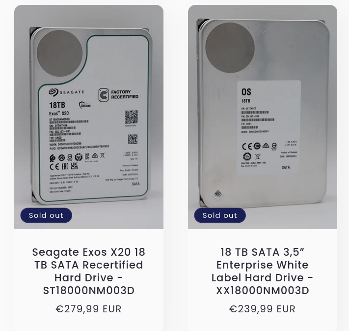 The price difference between a recertified and a white label drive.