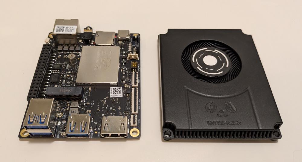 LattePanda IOTA next to the active cooler.