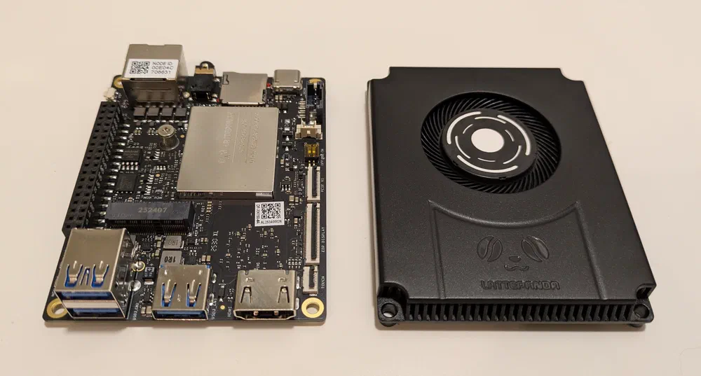LattePanda IOTA next to the active cooler.