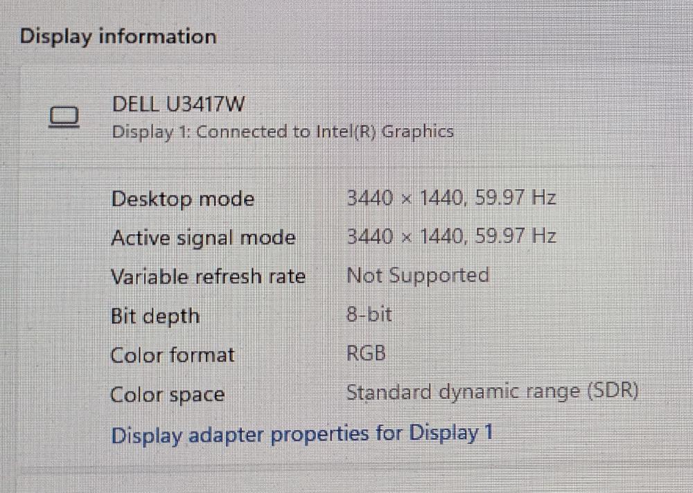 The display output working as intended on Windows 11.