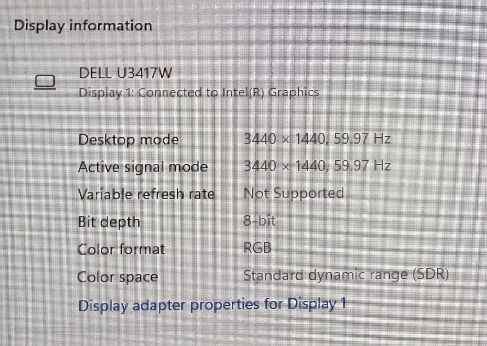 The display output working as intended on Windows 11.
