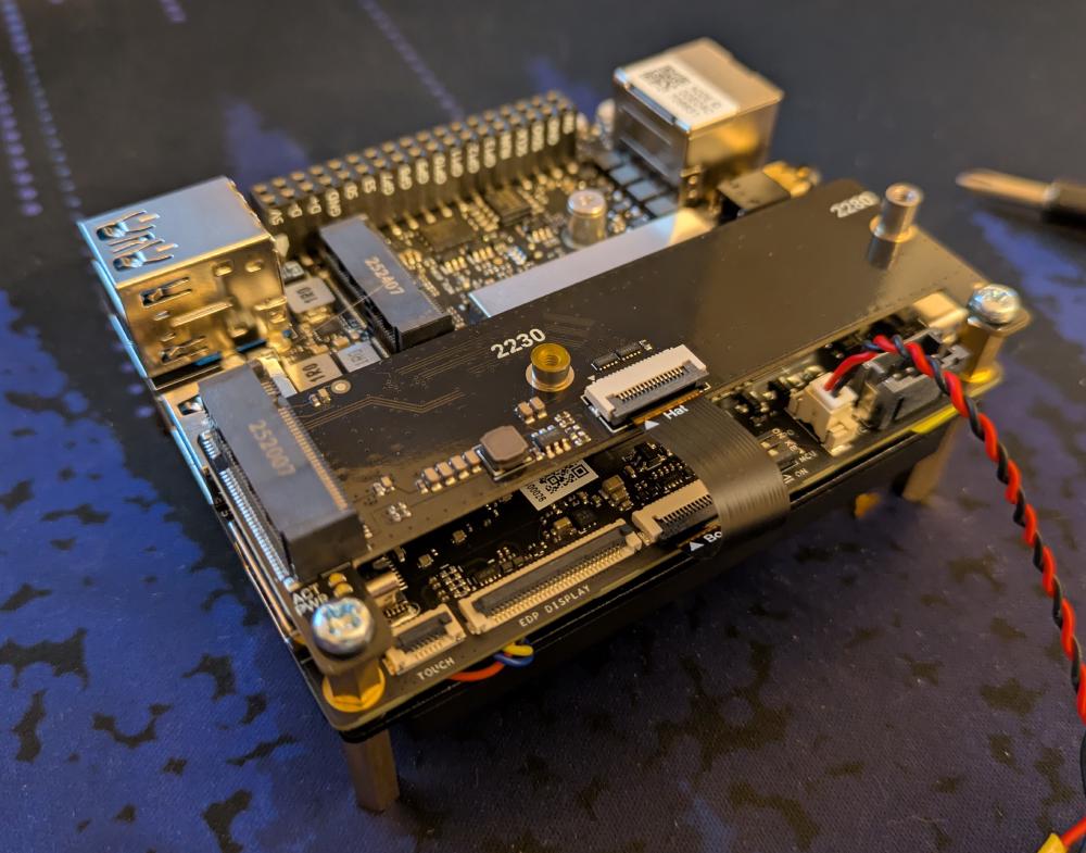 Adapter installed to the SBC.