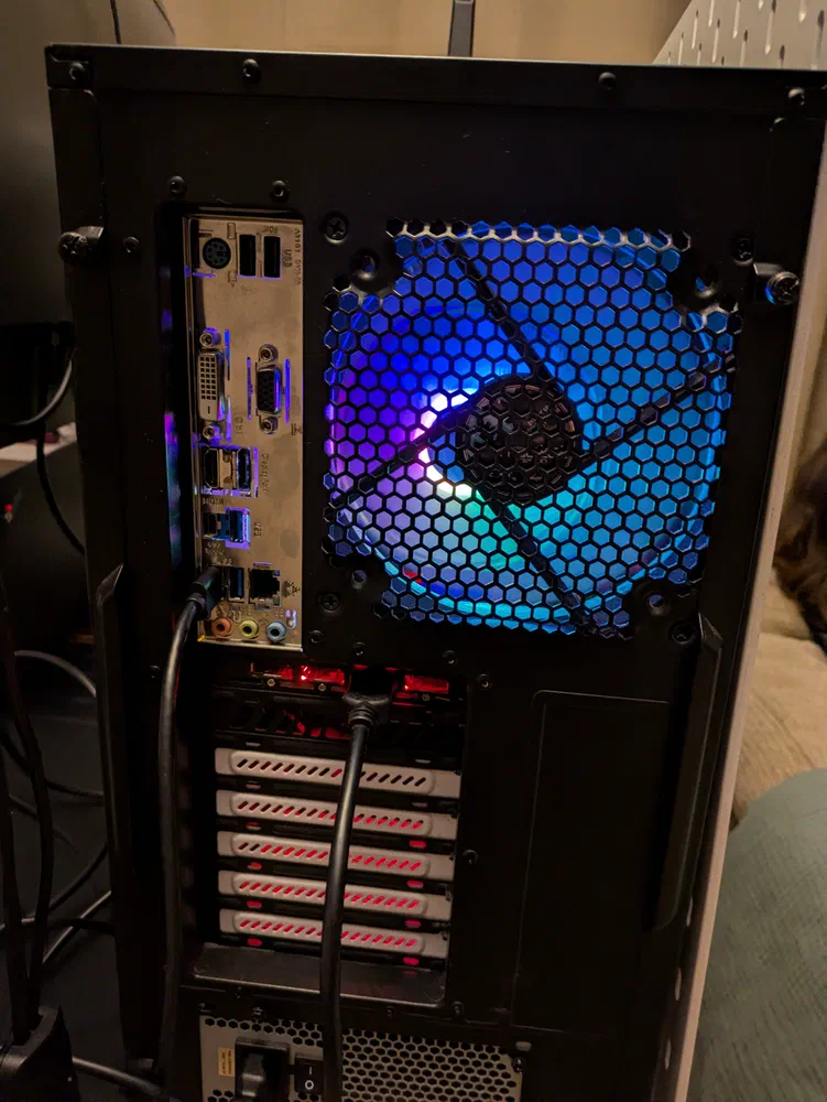 The RGB glow doubles as a night light.