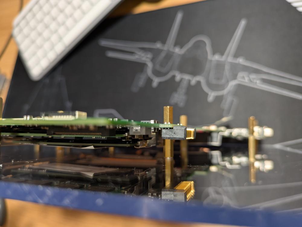 The laptop motherboard, installed on the plexiglass. This was genuinely exciting!