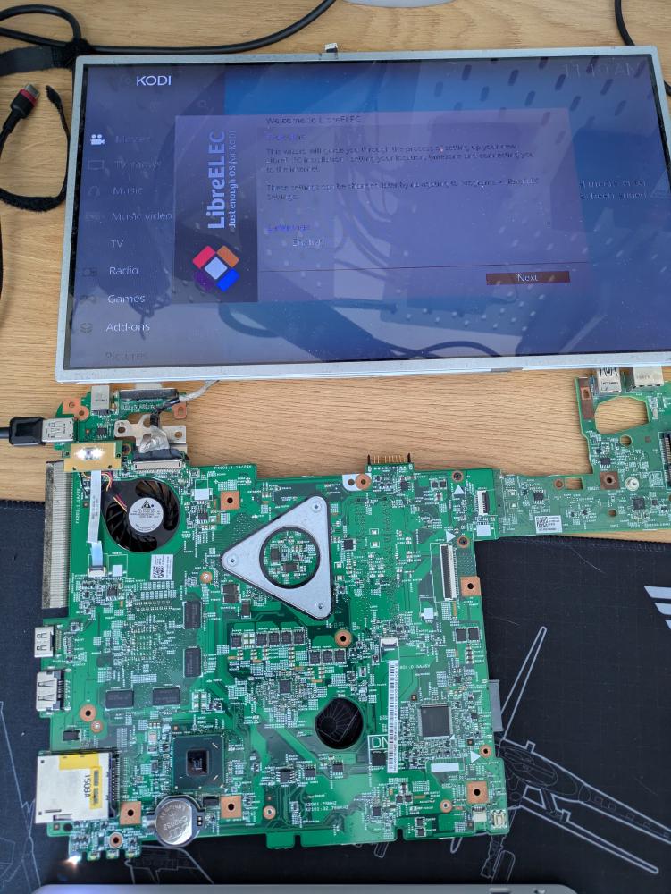 LibreELEC was fine, if the internal display was connected, but it didn't support the USB WiFi dongle I was using.