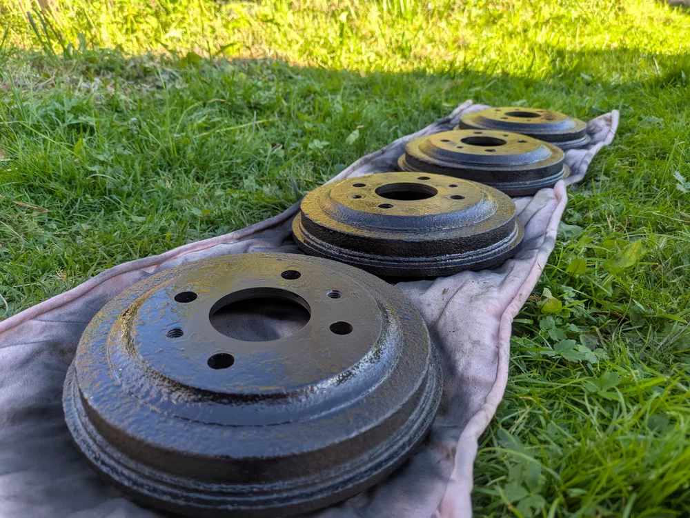 After the first run with black anti-rust paint.